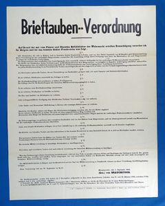 1940 German Poster for Occupied Belgium with Regulations for Carrier …