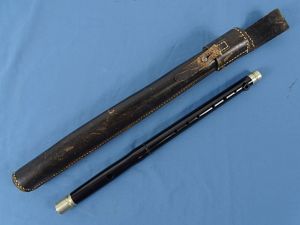 WWII German Military Fife in 1942 Dated Black Leather Case