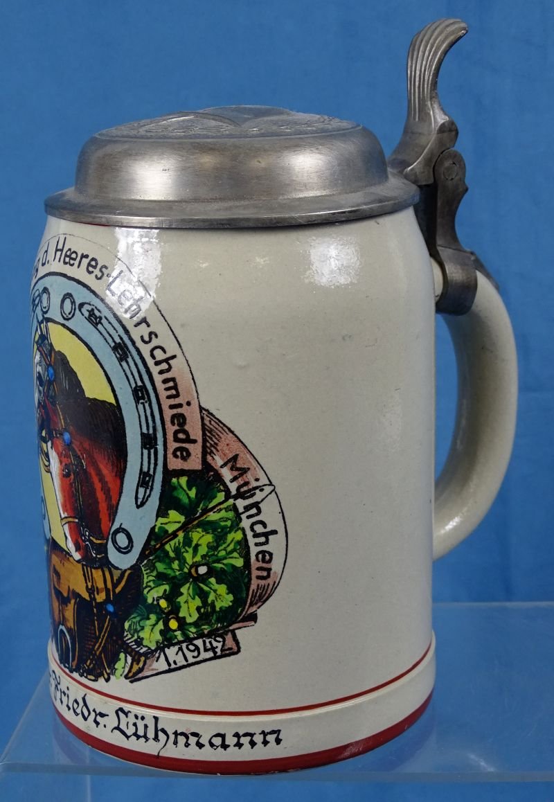 Named 1941-1942 Army Farrier Training Course Service Stein — image 2