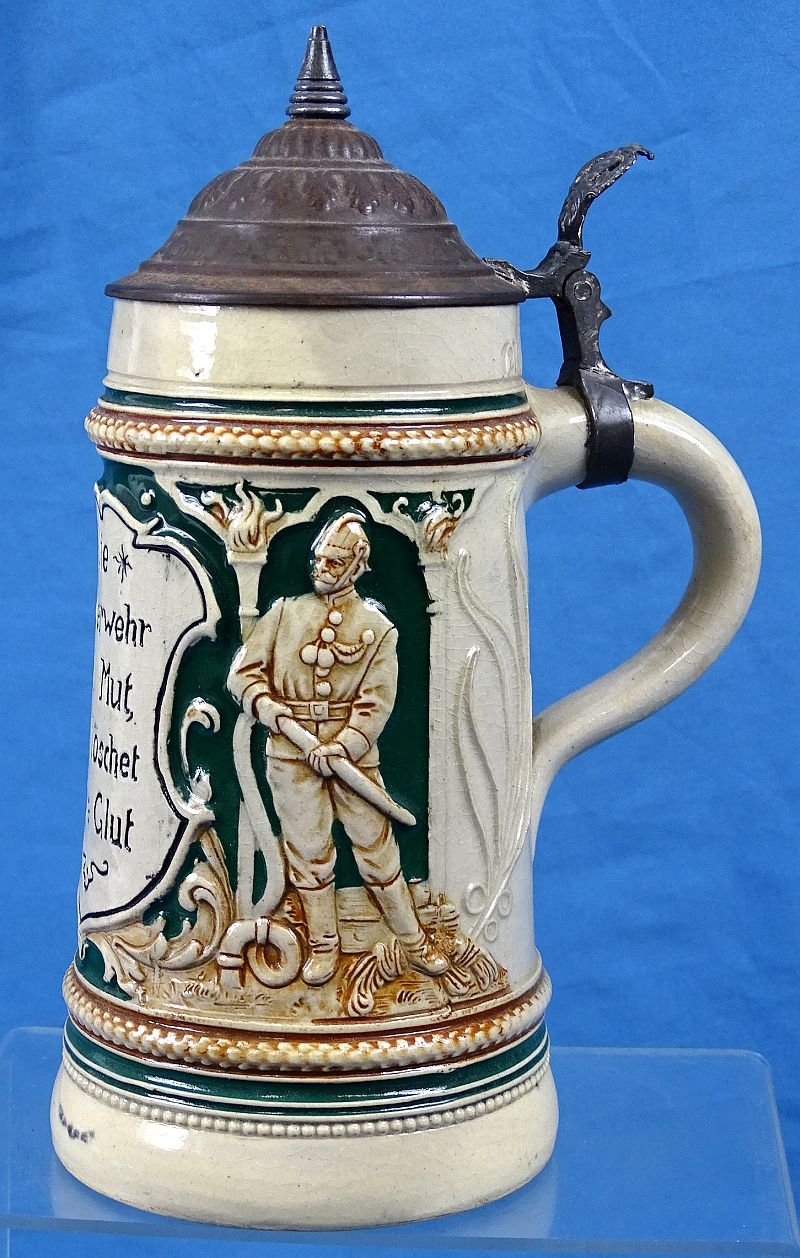 Imperial German Firefighter Service Stein — image 3