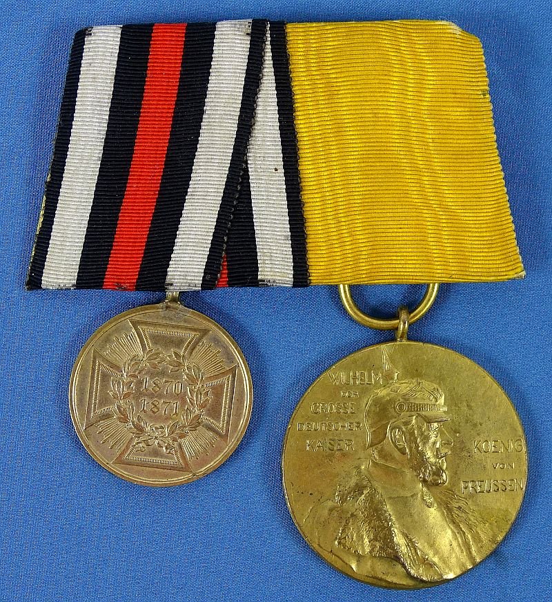 Franco-Prussian War Two Place Medal Bar with the Veteran's Family Photograph — image 2