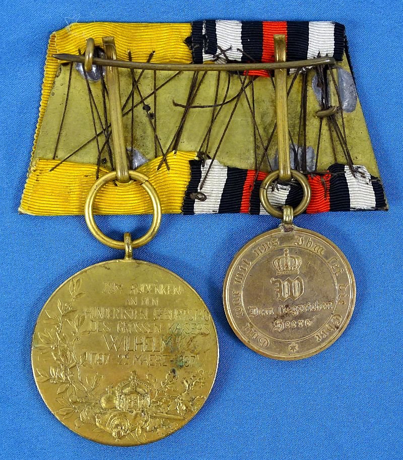 Franco-Prussian War Two Place Medal Bar with the Veteran's Family Photograph — image 3