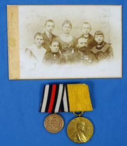 Franco-Prussian War Two Place Medal Bar with the Veteran's Family …