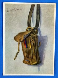 WWII Military Map Case Propaganda Postcard