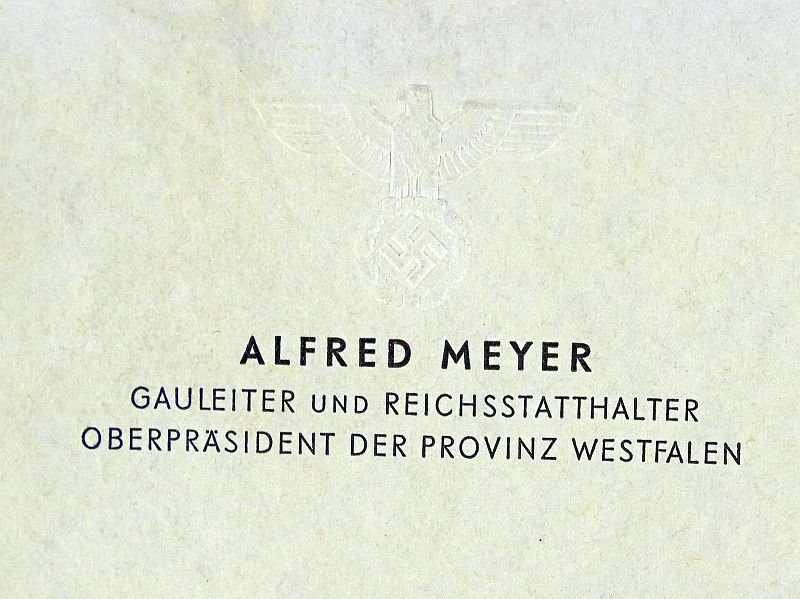 Stationary Sheet of Gauleiter Alfred Meyer — image 2