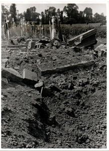 Photograph of 'Bomb-torn Cemeteries in Normandy', June 17, 1944 – …