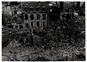 Photograph of Bomb Damaged Lissieux Normandy, July 6, 1944 – …