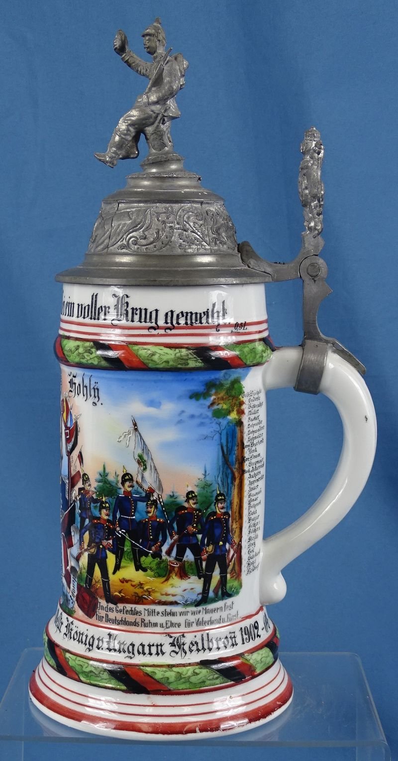 Named Imperial German 122nd (4th Württemberg) Fusiliers 'Emperor Francis Joseph of Austria, King of Hungary' Reservist Stein — image 2