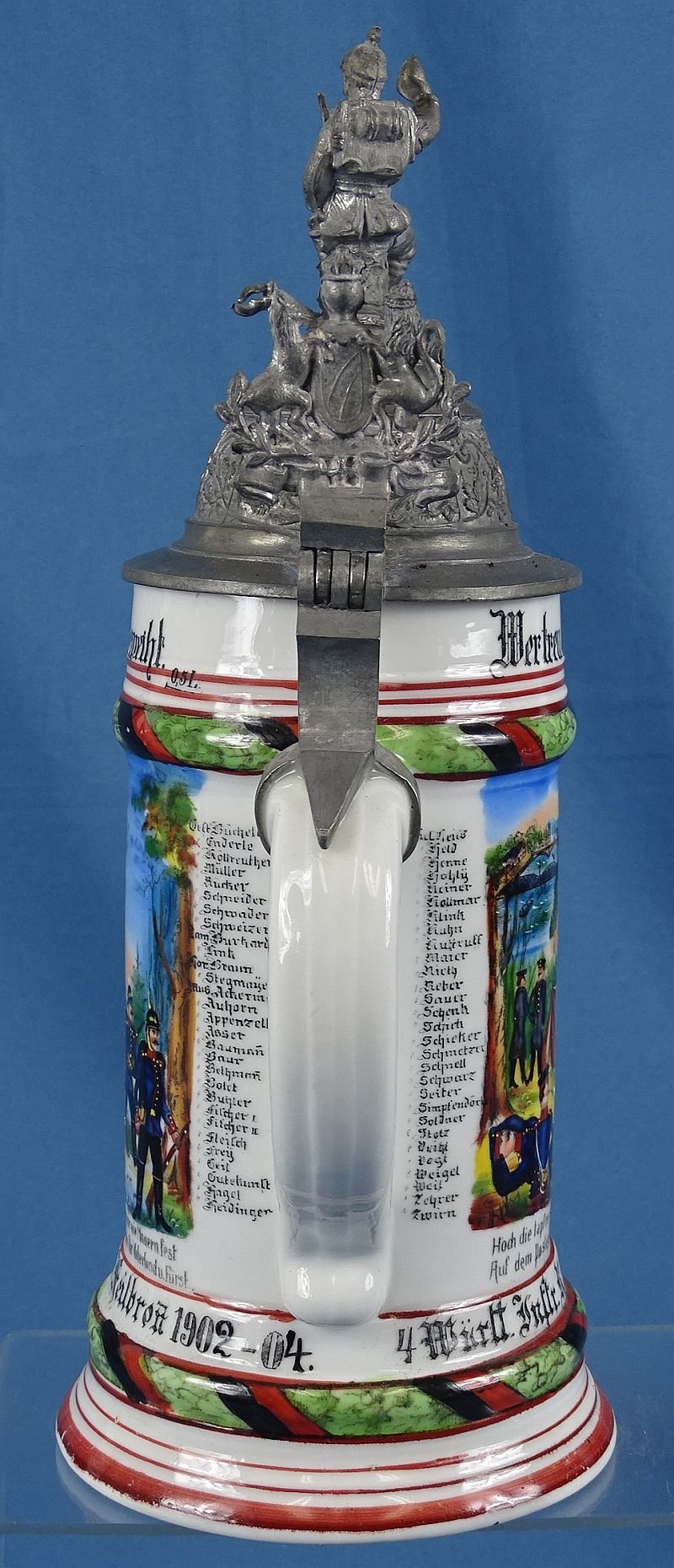 Named Imperial German 122nd (4th Württemberg) Fusiliers 'Emperor Francis Joseph of Austria, King of Hungary' Reservist Stein — image 5