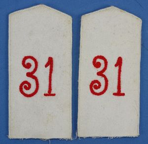 Imperial German Pair of 31st Regiment Dress Uniform Shoulder Straps