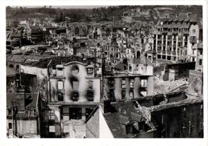 Photograph of Bombed French Town Lisieux, Aug 1944, 5-1/4″ X …