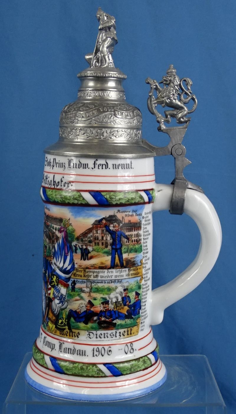 Named Imperial Bavarian 18th Infantry Regiment 'Prince Ludwig Ferdinand' Reservist Stein — image 2