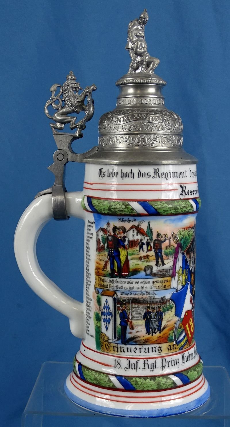 Named Imperial Bavarian 18th Infantry Regiment 'Prince Ludwig Ferdinand' Reservist Stein — image 3