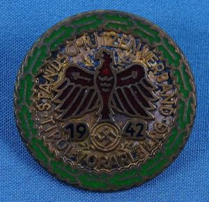 1942 DSVB State Shooting League Tirol Vorarlberg Badge