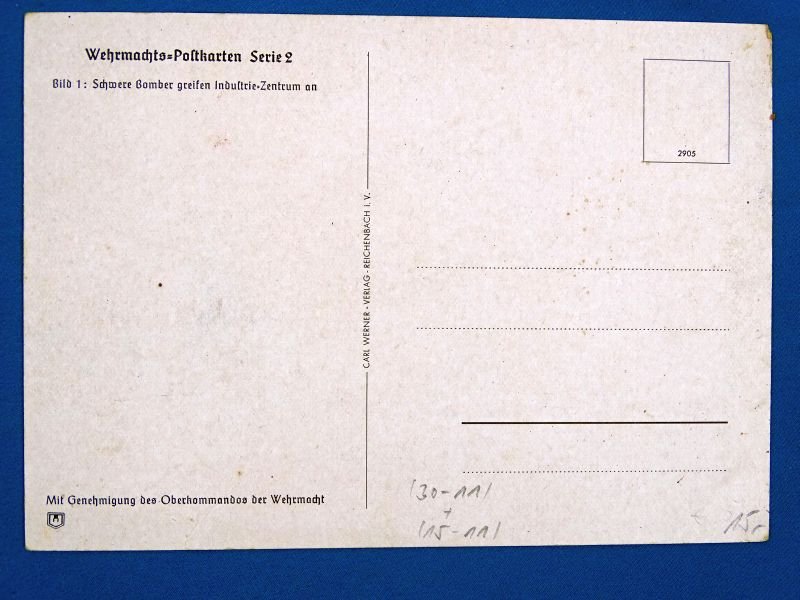 German Propaganda Postcard: 'Heavy Bombers Attack Industry' — image 2