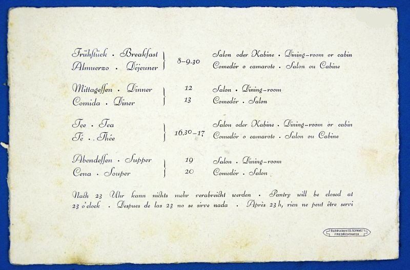 Informational Card for the German Graz Zeppelin on its 1929 Second Voyage to America — image 4