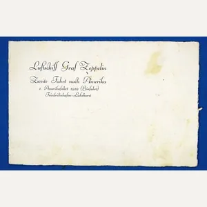 Informational Card for the German Graz Zeppelin on its 1929 …