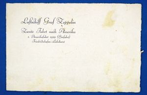 Informational Card for the German Graz Zeppelin on its 1929 …