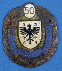 1953 ADAC German Automobile Club 50th Anniversary Vehicle Plaque by …