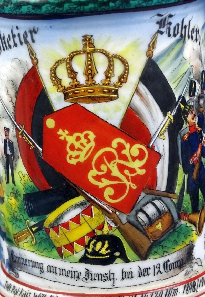 Named Imperial German 120th (2nd Württemberg) Infantry Regiment 'Kaiser William, King of Prussia' Reservist Stein — image 2