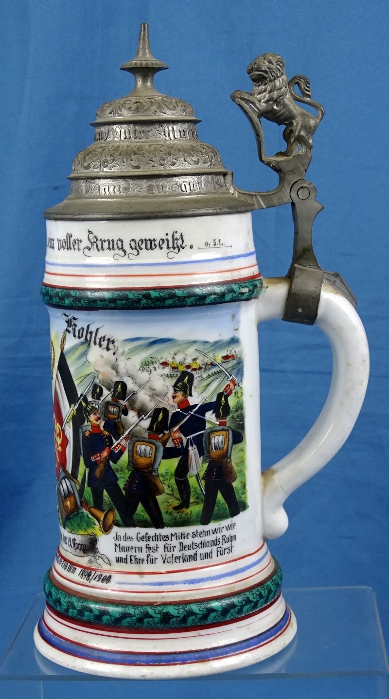 Named Imperial German 120th (2nd Württemberg) Infantry Regiment 'Kaiser William, King of Prussia' Reservist Stein — image 3