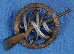 1932 Deutscher Schutzenbund German Shooting Association Gaumeister Klein Kaliber Award …