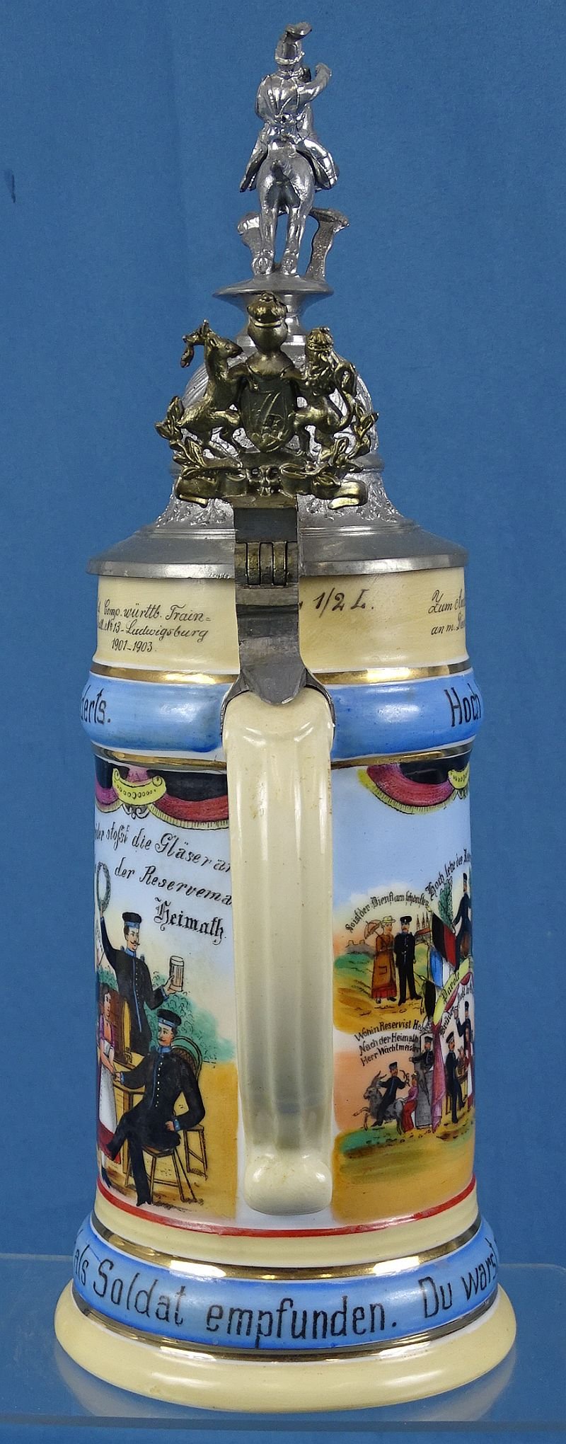 Imperial German 13th Wurttemberg Train Battalion Reservist Stein — image 5