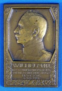 Kaiser Wilhelm II Bronze Table Medal 1 5/8 by 2 …