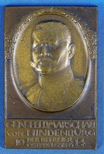 1914 Field Marshal Von Hindenburg Bronze Table Medal 1 5/8 …