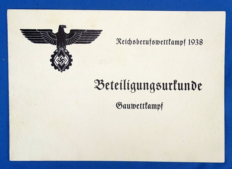 A Pair of Hitler Youth Trade Competition Participation Documents to One Young Man — image 2