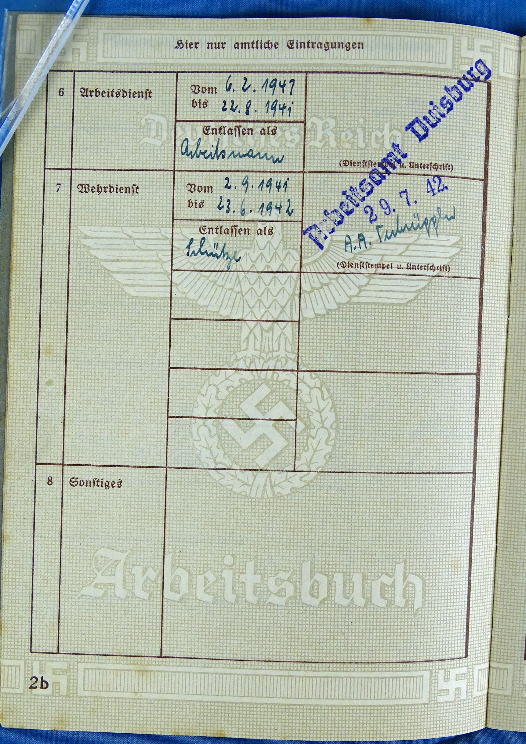 Third Reich Anti Partisan Badge Award Document and Civil Tax Inspector Appointment Group of One Man — image 9