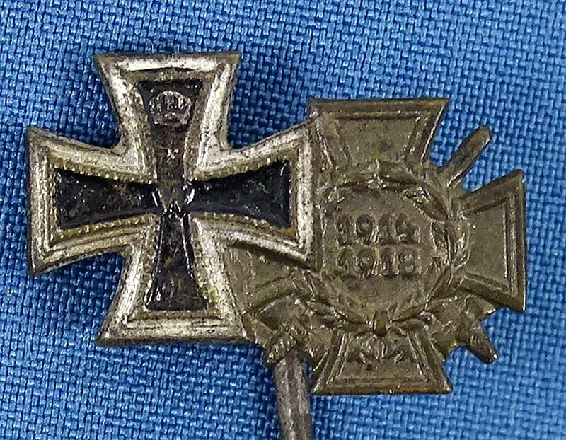 WWI Medals Stickpin with Iron Cross and Hindenburg Cross — image 2