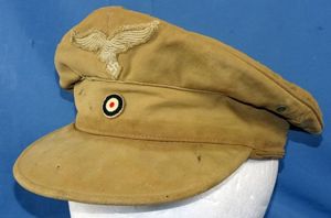 A Field Worn Early Pattern Luftwaffe Tropical 'Hermann Meyer' Visor …