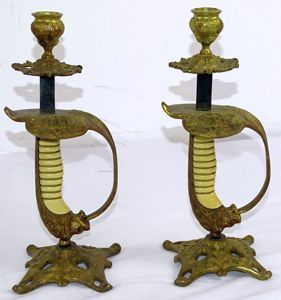 Imperial German Kriegsmarine Officer Sword Guard/Grip Candlesticks