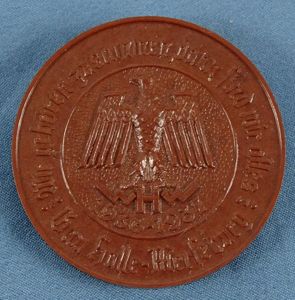 1936-1937 Gau Halle-Merseburg Winterhilfswerk Plastic Tinnie
