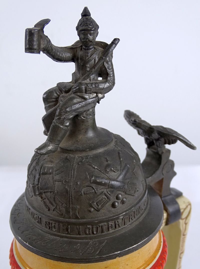 Named Imperial German Military Stein with Von Hindenburg Quote — image 7