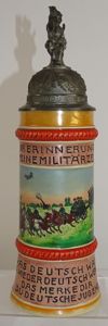 Named Imperial German Military Stein with Von Hindenburg Quote