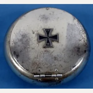 Imperial German Metal Container with Iron Cross Design Decoration
