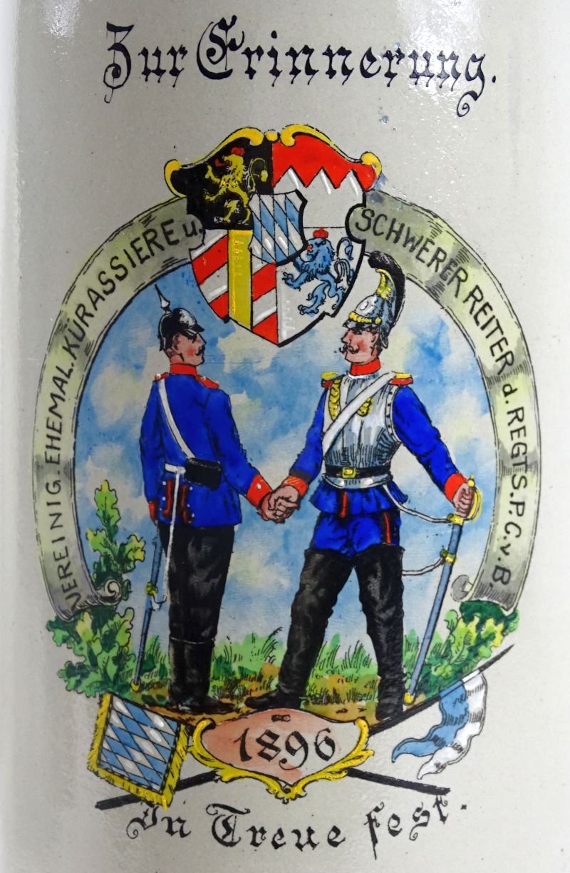1925 Bavarian 1st Schweres Reiter-Regiment Cavalry Commemorative Stein — image 2