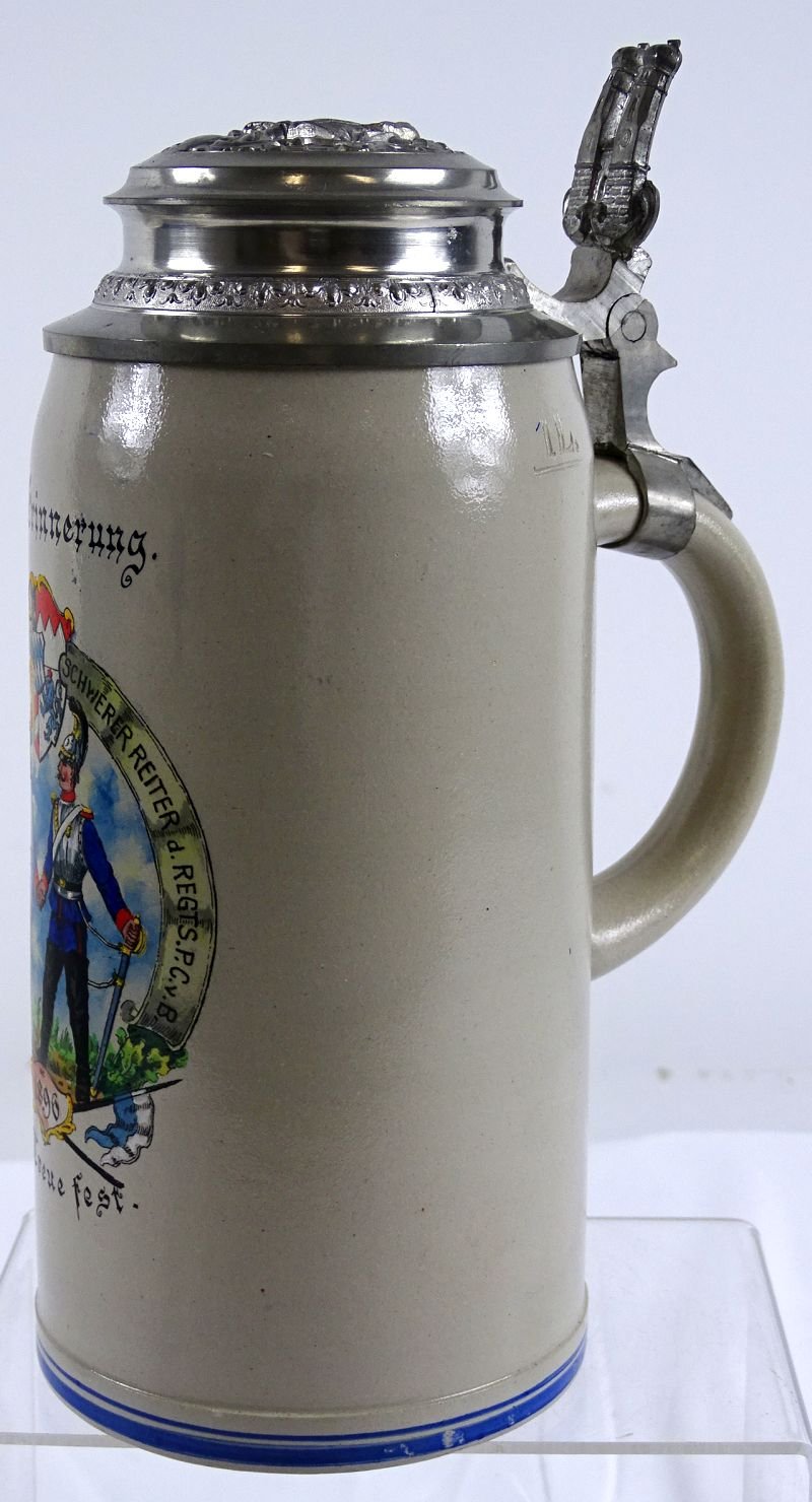 1925 Bavarian 1st Schweres Reiter-Regiment Cavalry Commemorative Stein — image 3
