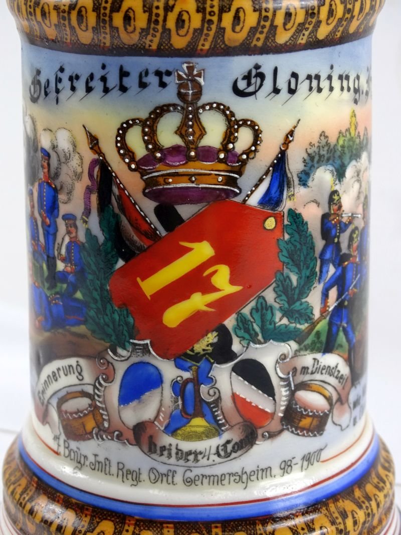 Imperial German 17 Bavarian Infantry Regiment 'Orff' Reservist Stein — image 2