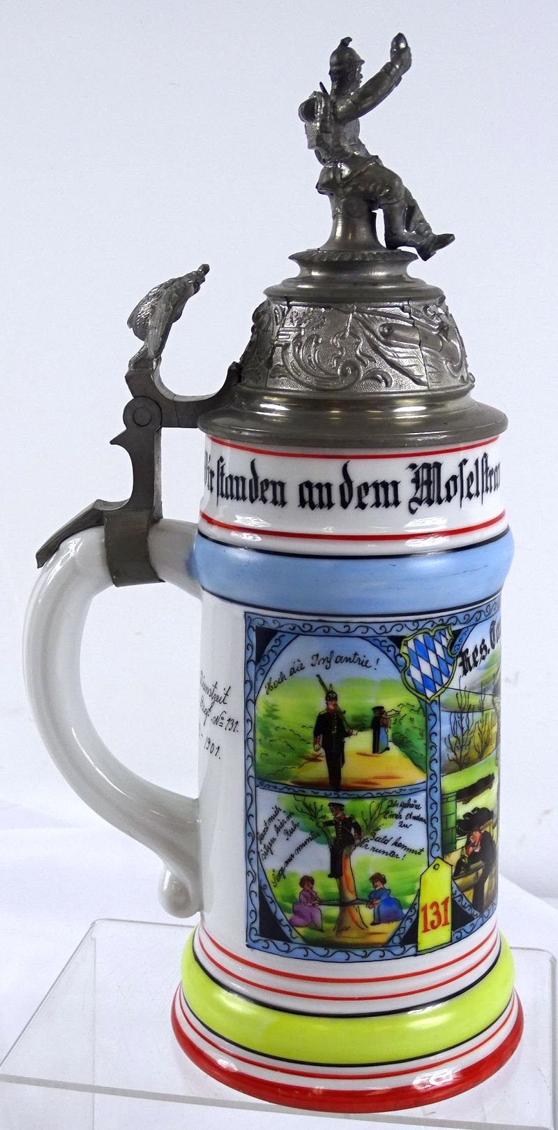 Imperial German 131st Infantry Regiment Reservist Stein of a Drummer — image 4