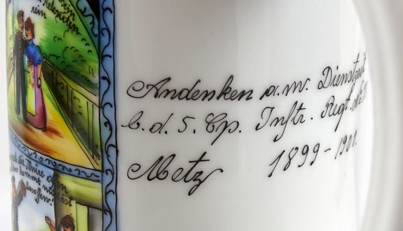 Imperial German 131st Infantry Regiment Reservist Stein of a Drummer — image 5