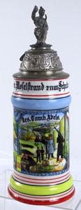 Imperial German 131st Infantry Regiment Reservist Stein of a Drummer