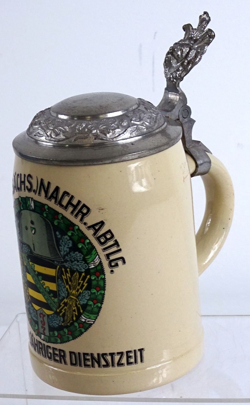 Weimar 4th Saxon Signals Battalion 12 Years of Service Stein — image 2