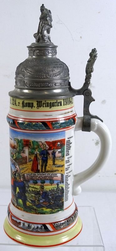 Imperial German 124th Inf. Regiment Reservist Stein — image 2