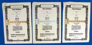 3 Deutscher Schutzenverband Shooting Award Documents
