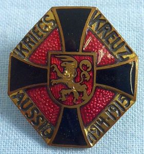1914-1915 Enamel War Cross Patriotic Pin