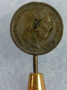 Willem III Netherlands Five Cent Piece Stickpin