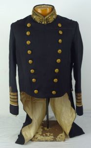 Named WWII Japanese Navy Captain's Full Dress Tailcoat